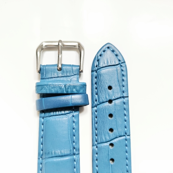 New Blue Genuine Leather Croc. Watch Strap (The Heritage Collection) - Picture 3 of 4